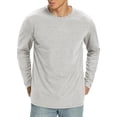thumbnail image 1 of Iceglad Mens Premium Cotton Fashion Casual Crew Neck Long Shirts, 1 of 8