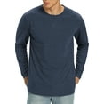 thumbnail image 1 of Iceglad Mens Premium Cotton Fashion Casual Crew Neck Long Shirts, 1 of 8