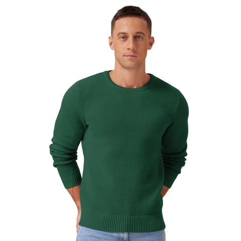 Mens Pullover Sweater Soft Lightweight Casual Classic Crewneck Knitwear Sweaters with Ribbing Edge
