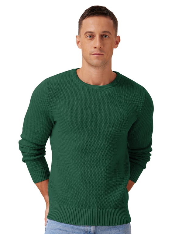 Mens Pullover Sweater Soft Lightweight Casual Classic Crewneck Knitwear Sweaters with Ribbing Edge