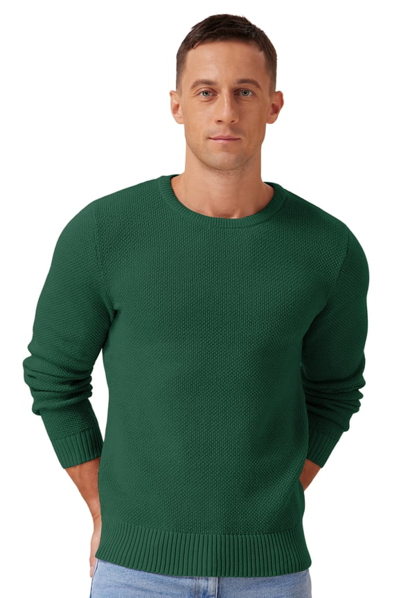 Mens Pullover Sweater Soft Lightweight Casual Classic Crewneck Knitwear Sweaters with Ribbing Edge