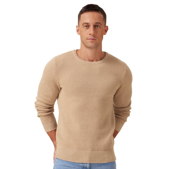 Iceglad Mens Pullover Sweater Soft Lightweight Casual Classic Crewneck Knitwear Sweaters with Ribbing Edge