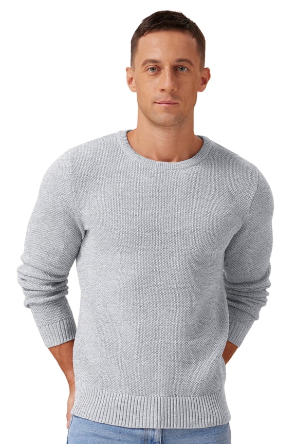 Mens Pullover Sweater Soft Lightweight Casual Classic Crewneck Knitwear Sweaters with Ribbing Edge