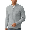 thumbnail image 1 of Iceglad Mens Quarter Zip Sweater Cable Knit Stand Collar Pullover Casual Thermal Knitwear, 1 of 7
