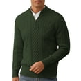 thumbnail image 1 of Iceglad Mens Quarter Zip Sweater Cable Knit Stand Collar Pullover Casual Thermal Knitwear, 1 of 7