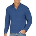 thumbnail image 1 of Iceglad Mens Quarter-Zip Sweater Textured-Knit Mock Neck Pullover Business Casual Slim Fit Knit Texture Sweater, 1 of 8