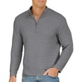 thumbnail image 1 of Iceglad Mens Quarter-Zip Sweater Textured-Knit Mock Neck Pullover Business Casual Slim Fit Knit Texture Sweater, 1 of 8