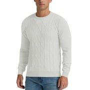 Iceglad Mens Sweater Crewneck Cable Knit Pullover Sweater Casual Twist Textured Sweaters