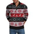 thumbnail image 1 of Iceglad Mens Ugly Christmas Sweater Quarter Zip Sweaters Reindeer Snowflake Turtleneck Long Sleeve Knitted Pullove, 1 of 8