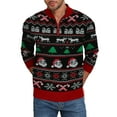thumbnail image 1 of Iceglad Mens Ugly Christmas Sweater Quarter Zip Sweaters Reindeer Snowflake Turtleneck Long Sleeve Knitted Pullove, 1 of 12