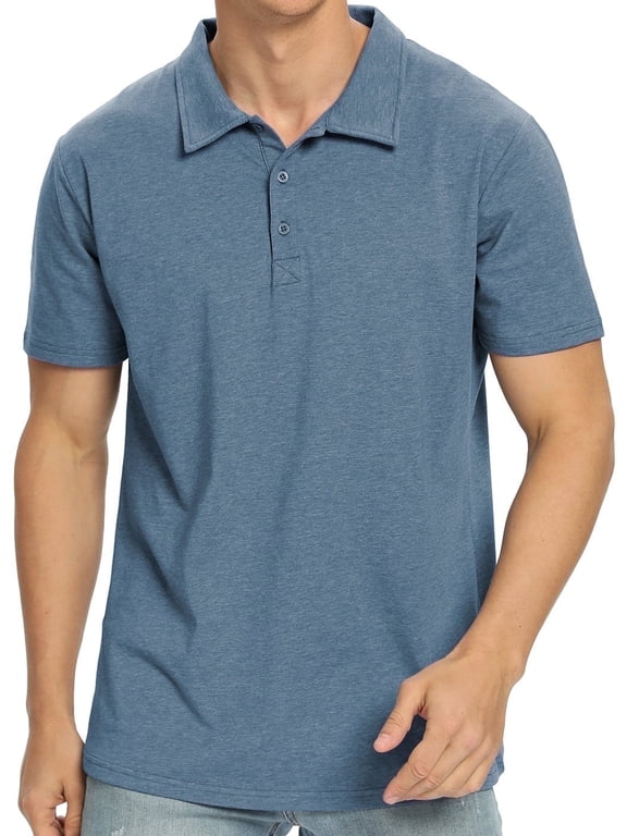 Polo Shirts for Men Short Sleeve Soft Cotton Collared Shirt