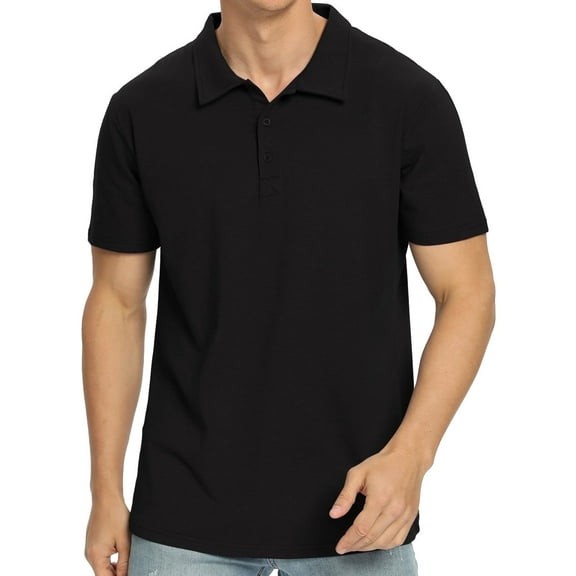 Iceglad Polo Shirts for Men Short Sleeve Soft Cotton Collared Shirt