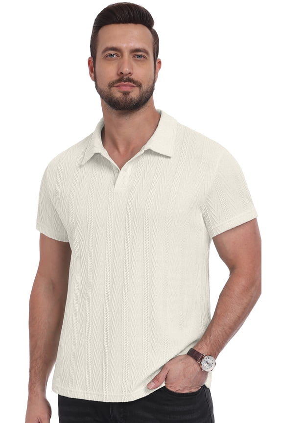 Polo Shirts for Men Short Sleeve Soft Cotton Collared Shirt