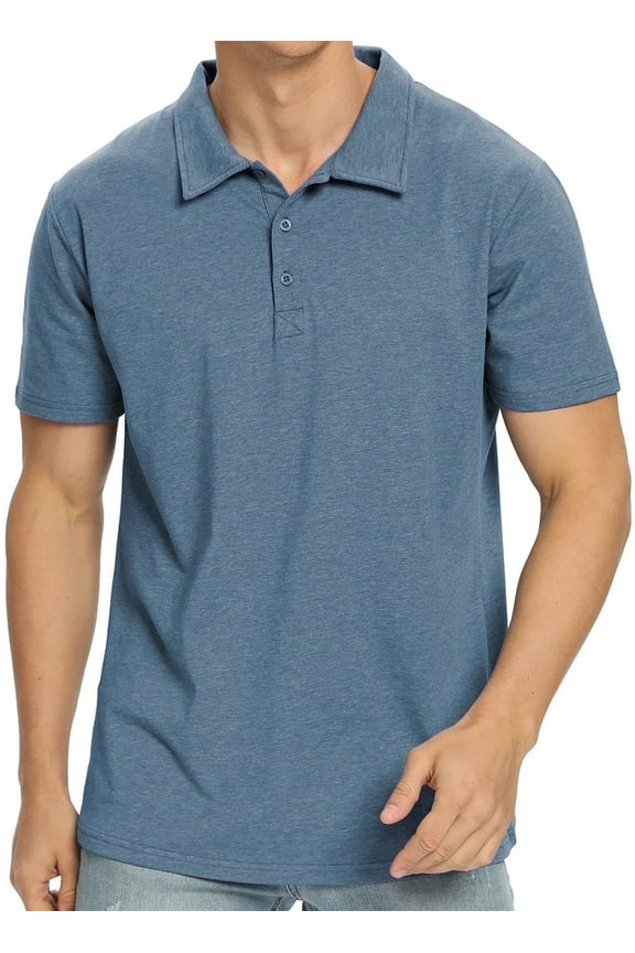 Polo Shirts for Men Short Sleeve Soft Cotton Collared Shirt