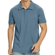 Iceglad Polo Shirts for Men Short Sleeve Soft Cotton Collared Shirt