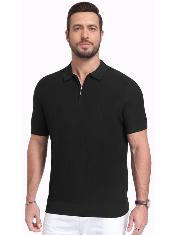 Polo Shirts for Men Short Sleeve Soft Cotton Collared Shirt