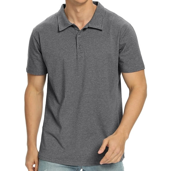 Iceglad Polo Shirts for Men Short Sleeve Soft Cotton Collared Shirt