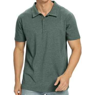 Iceglad Polo Shirts for Men Short Sleeve Soft Cotton Collared Shirt