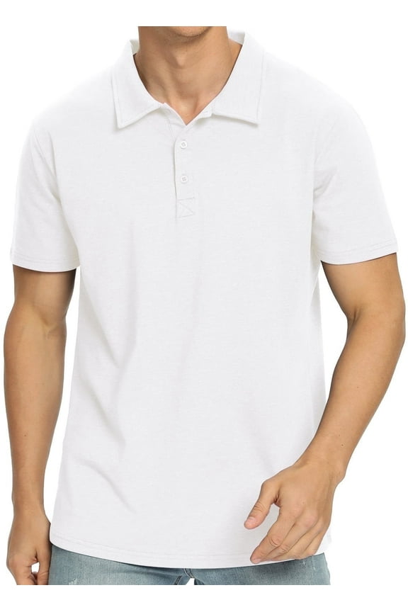 Polo Shirts for Men Short Sleeve Soft Cotton Collared Shirt