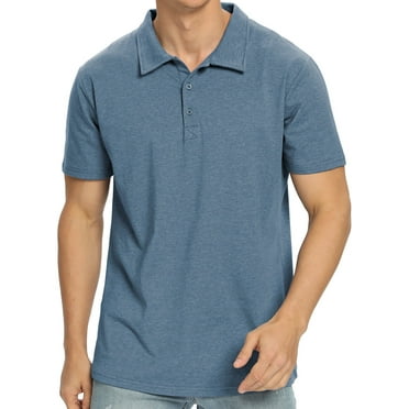 Iceglad Polo Shirts for Men Short Sleeve Soft Cotton Collared Shirt