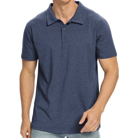 Polo Shirts for Men Short Sleeve Soft Cotton Collared Shirt