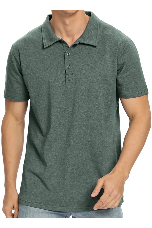 Polo Shirts for Men Short Sleeve Soft Cotton Collared Shirt