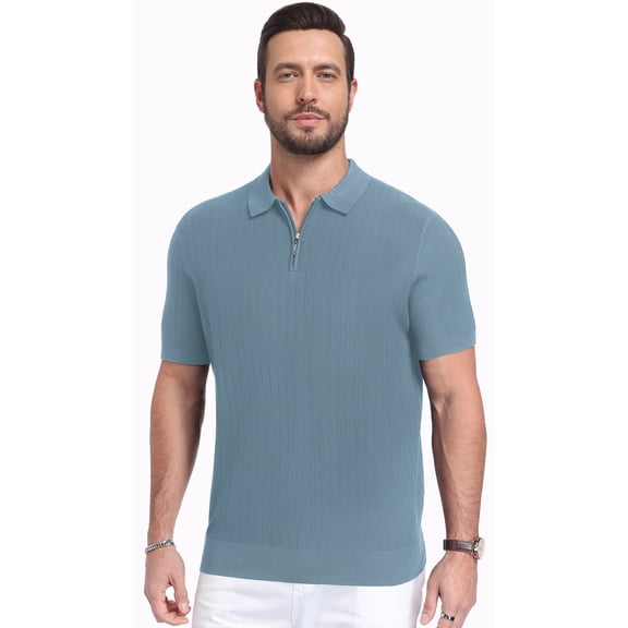 Iceglad Polo Shirts for Men Short Sleeve Soft Cotton Collared Shirt