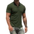 thumbnail image 1 of Iceglad Polo Shirts for Men V Neck Slim Fit Short Sleeve Performance Golf Shirt Knit Soft Tees, 1 of 8
