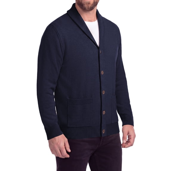 Iceglad Men's Shawl Collar Cardigan Sweater Button Down Long Sleeve Knitwear Casual Knit Sweater with Pockets for Fall Winter