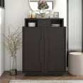 thumbnail image 1 of Icel 2-Door Wood Shoe Cabinet for 15 Shoes, Espresso, 1 of 6