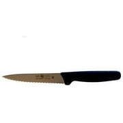 Icel Cutlery Stiff Boning Knife with Extra Wide Serrated Blade, 5-1/2-Inch, Black