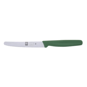 Icel Portugal Serrated Blade High Carbon Stainless Steel Steak Knife, 4 1/4-Inch, Green Handle