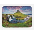 thumbnail image 1 of Iceland Bath Mat, Sunset on Famous Kirkjufellsfoss Waterfall an Evening Scene in a Rural Setting, Plush Bathroom Decor Mat with Non Slip Backing, 29.5" X 17.5", Multicolor, by Ambesonne, 1 of 2