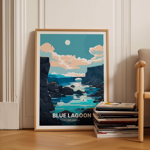 Iceland Blue Lagoon Travel Poster, Scenic Wall Art, Explorer'S Home Decor, Artistic Landscape Print Wall Art, Modern Wall Decor, 8x12 UNFRAMED