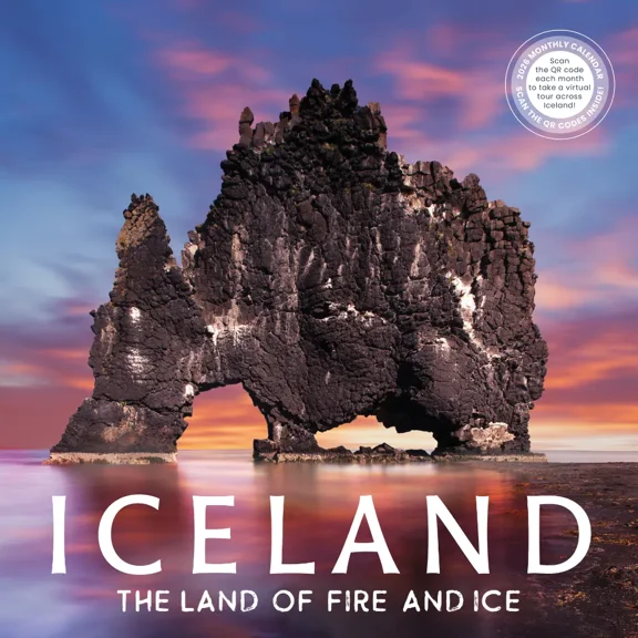 Iceland Calendar 2026 | Land of Fire and Ice | 12" x 24" Icelandic Travel Wall Calendar 16 Month | Marble City Press