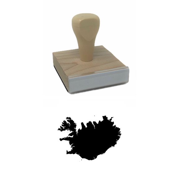 Iceland Country Rubber Stamp, 2 X 2" Wood Stamp