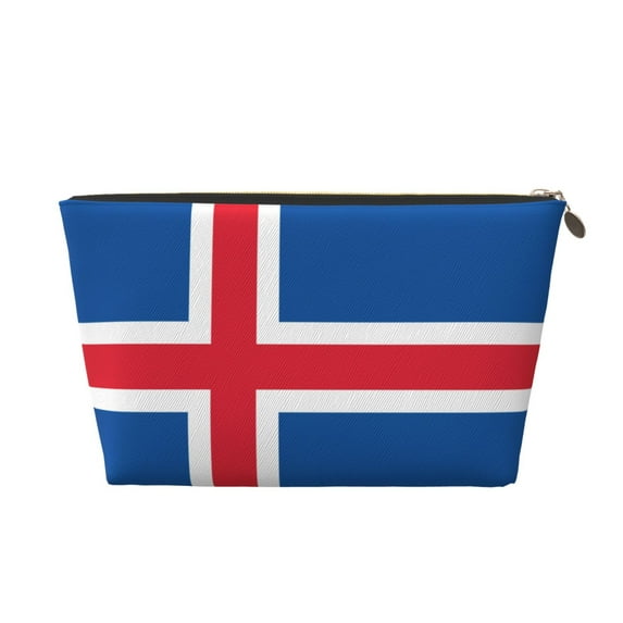 Iceland Flag Handbag Purse Tote Organizer Zipper Closure Cosmetic Pouch Bag For Travelling