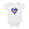 thumbnail image 1 of Iceland Flag Heart Love Cute Baby Clothing Bodysuits Boy Girl Clothes, 1 of 5