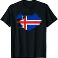 thumbnail image 1 of Iceland Flag Map Icelander Pride Men Women Kids Funny Gifts T-ShirtMen and women, Black T-shirt, size: Extra large S-4XL, 1 of 4
