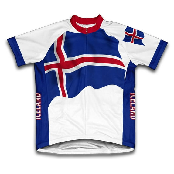 Iceland Flag Short Sleeve Cycling Jersey for Men - Size S