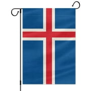 Iceland Garden Flag Icelandic National Flag 12x18 in Double Sided Burlap for House Yard Lawn Indoor Outdoor Decor