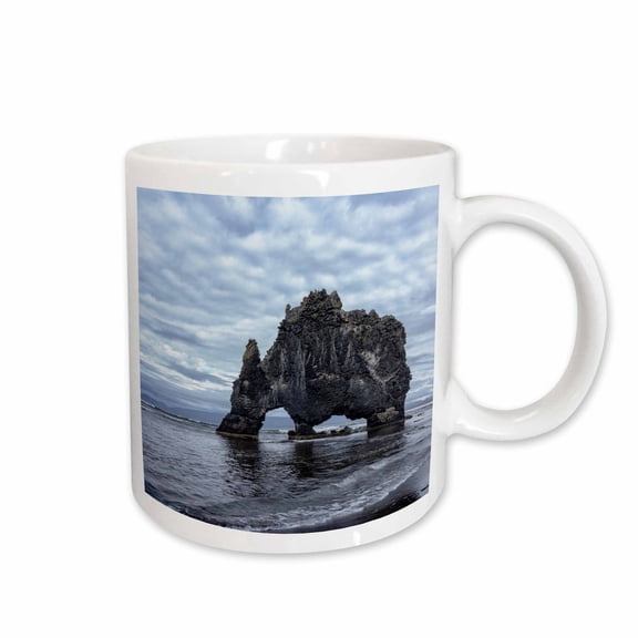 3drose, Iceland, Hvitserkur. Sea Stack. Legend It Was a Troll Turned to Stone, 15oz Mug