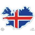 thumbnail image 1 of Iceland Map Flag Country Shape - 3" Vinyl Sticker - For Car Laptop I-Pad Phone Helmet Hard Hat - Waterproof Decal, 1 of 1