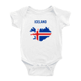 thumbnail image 1 of Iceland Map Flag Cute Baby Rompers Bodysuit (White, 3-6 Months), 1 of 5