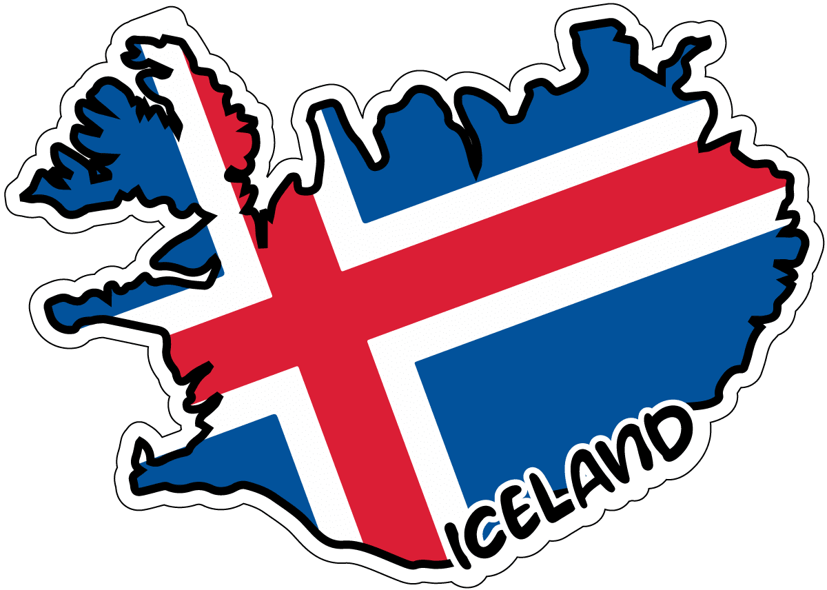 Squiddy Iceland Map & Flag Vinyl Sticker - 3" Decal For Laptop, Phone, Water Bottle & More