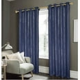 thumbnail image 1 of Rt Designers Collection Classic Iceland Metallic Blackout Window Curtain Panel Darkening 54" X 84" Navy, 1 of 2