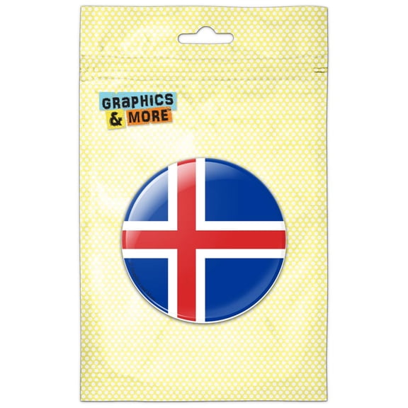Iceland National Country Flag Pinback Button Pin Badge