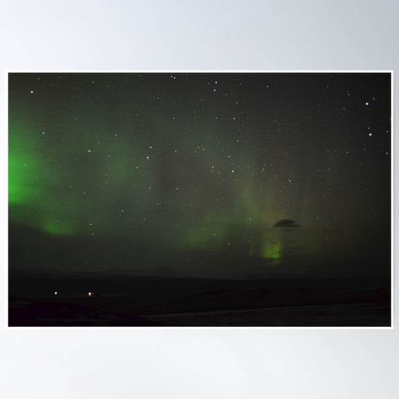 Iceland - Northern Lights Poster Wall Art, Modern Wall Decor, 8x12 UNFRAMED