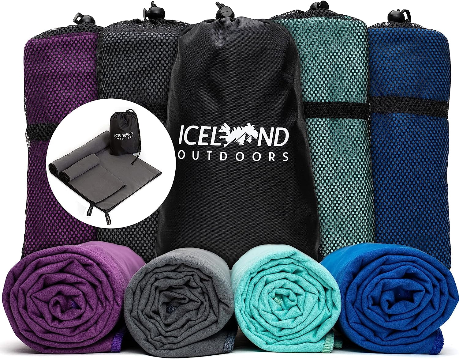 Iceland Outdoors Microfiber Quick Dry Travel Towel Camping Towel