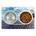 thumbnail image 1 of Iceland Pet Mat for Food and Water, Ocean Tide at Sunset Famous Rock Hvitserkur in the Form of a Big Mammoth Sky, Non-Slip Rubber Mat for Dogs and Cats, 18" X 12", by Ambesonne, 1 of 2